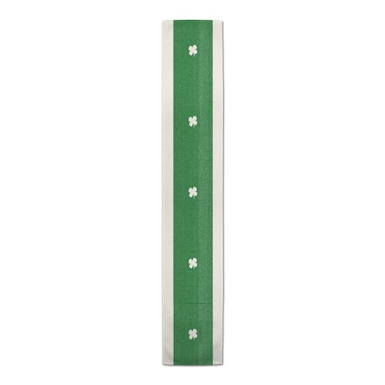 Clover Green Stripes Short 16&#x22; x 72&#x22; Cotton Twill Runner